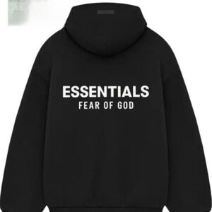 ESSENTIALS Fear of God Jet Black  Hoodie